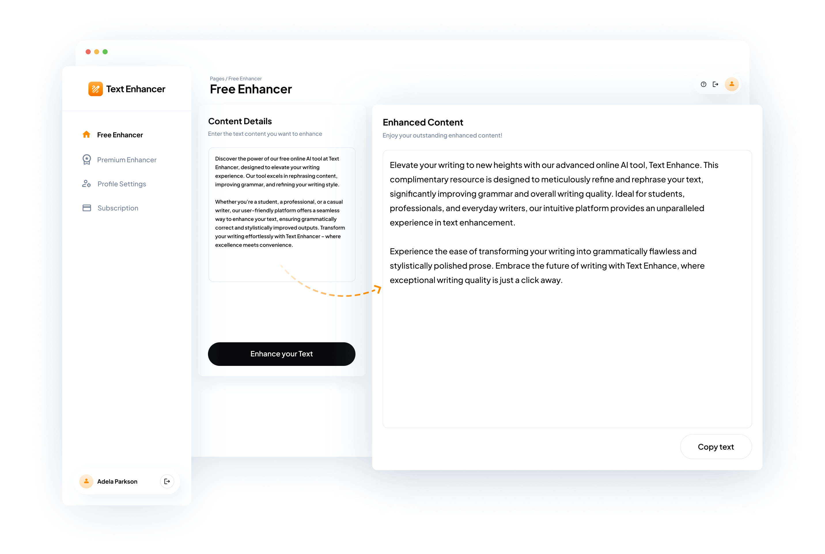 Free Best Text Enhancer and Rephrase AI Tool - Text-Enhancer.com - image