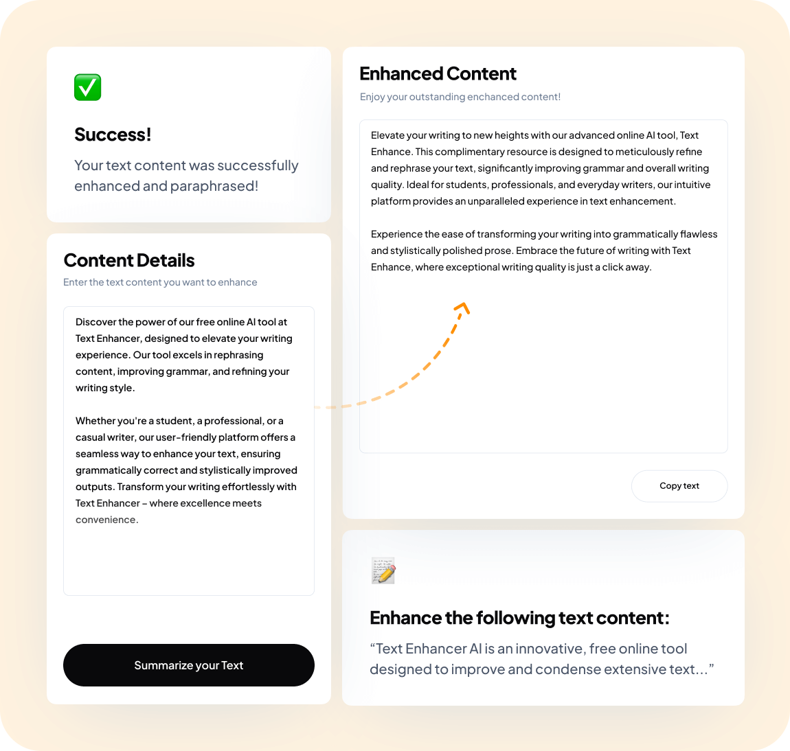 Free Best Text Enhancer and Rephrase AI Tool - Text-Enhancer.com - image feature 1